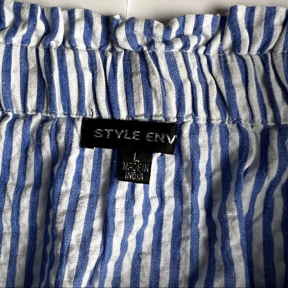 Style Envy Off Shoulder Striped Blouse Sz L